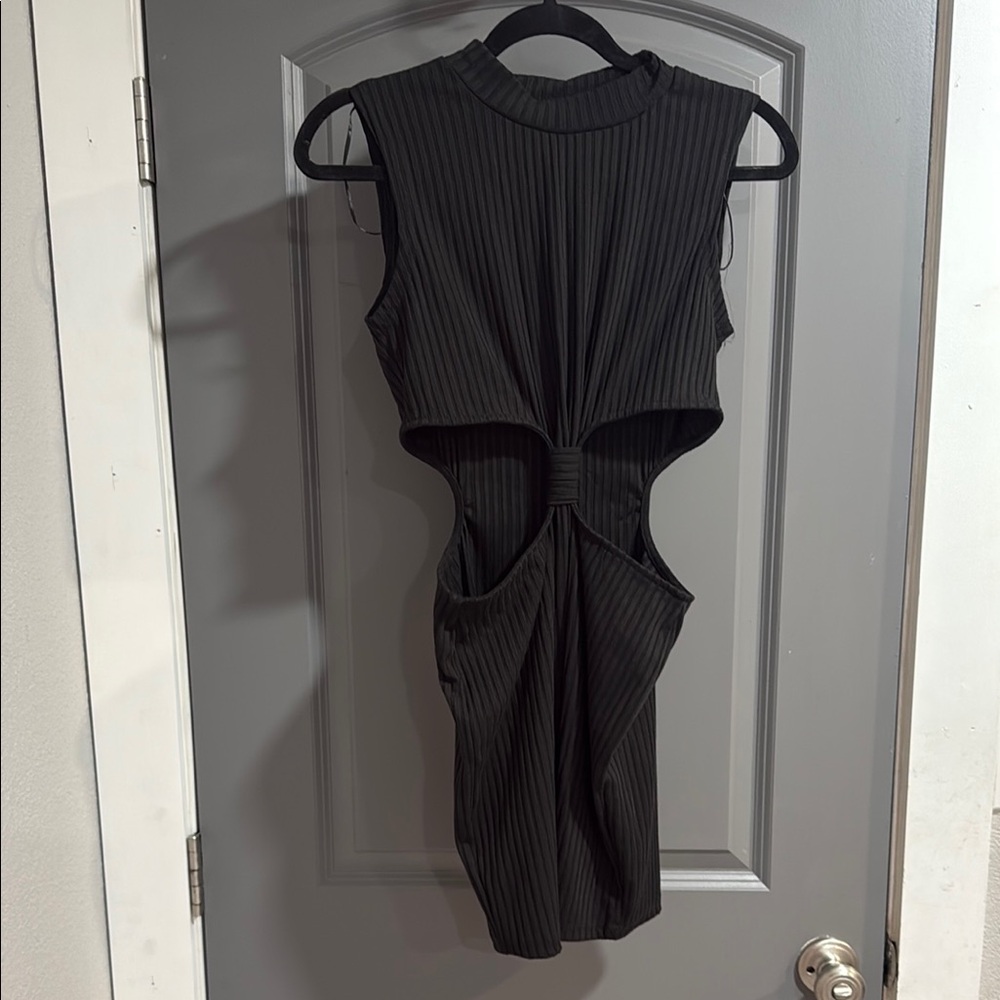 Elegant Black Cut-Out Dress